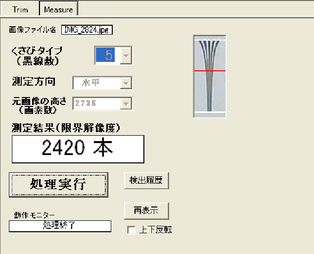 HYRes3.1での測定の様子